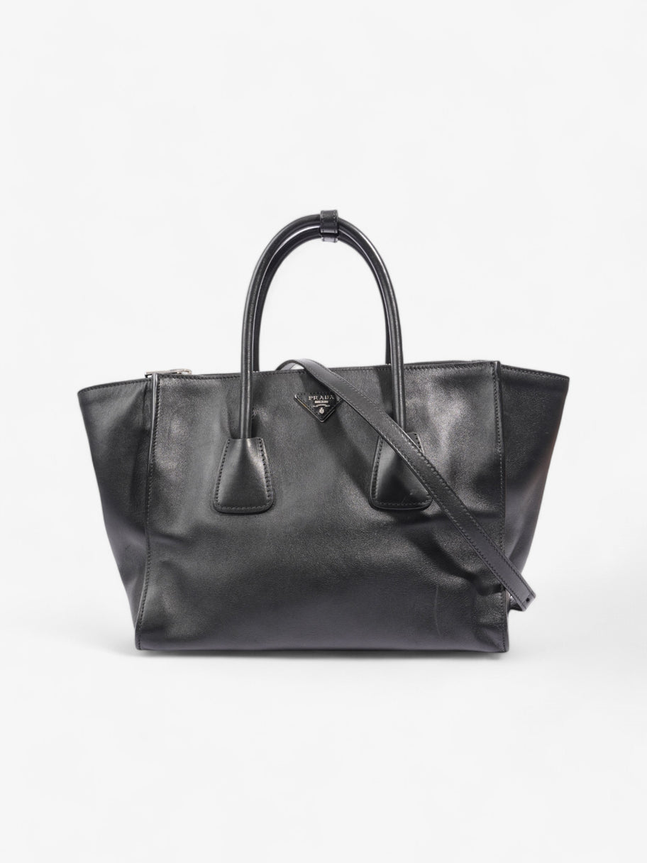 Prada Twin Pocket Tote Black Leather Medium Image 1