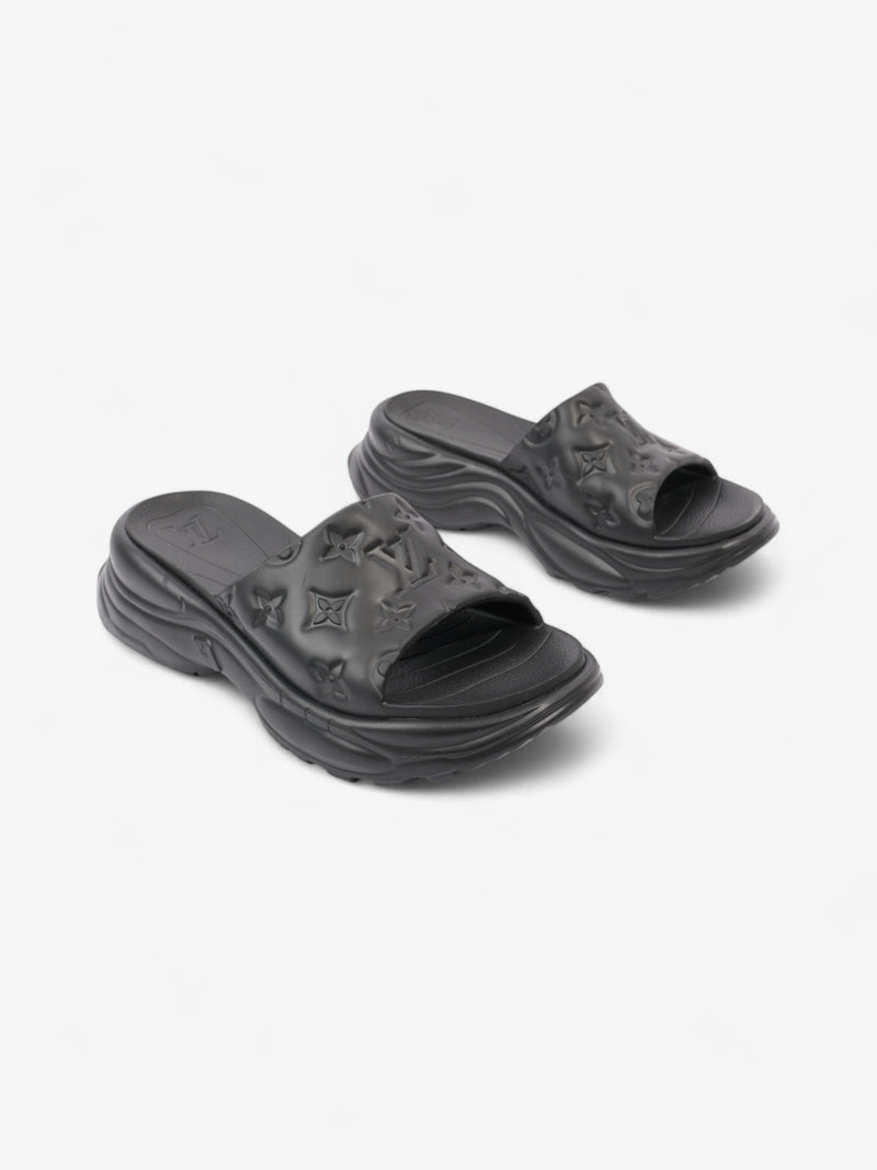  Louis Vuitton Monogram Slides Black Rubber EU 38 UK 5