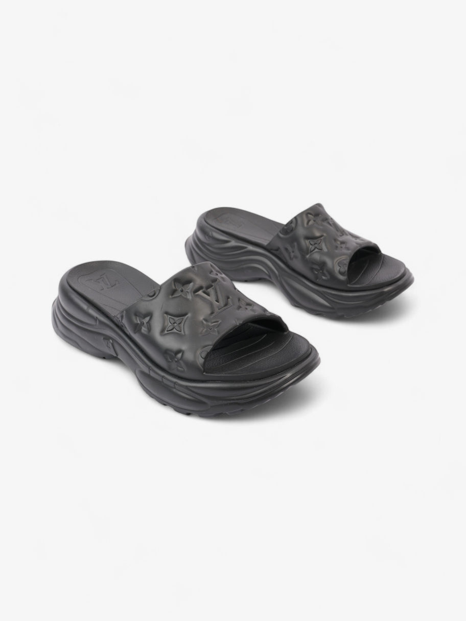 Louis Vuitton Monogram Slides Black Rubber EU 38 UK 5 Image 2