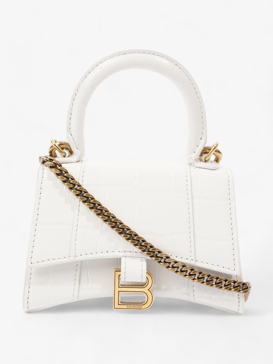 Hourglass Mini Bag White Leather Image 1