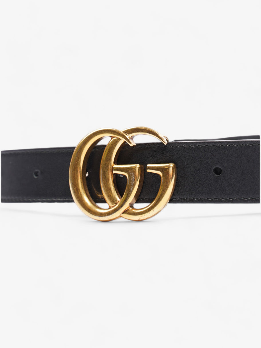 Gucci GG Marmont Thin Belt Black Leather 70cm / 28