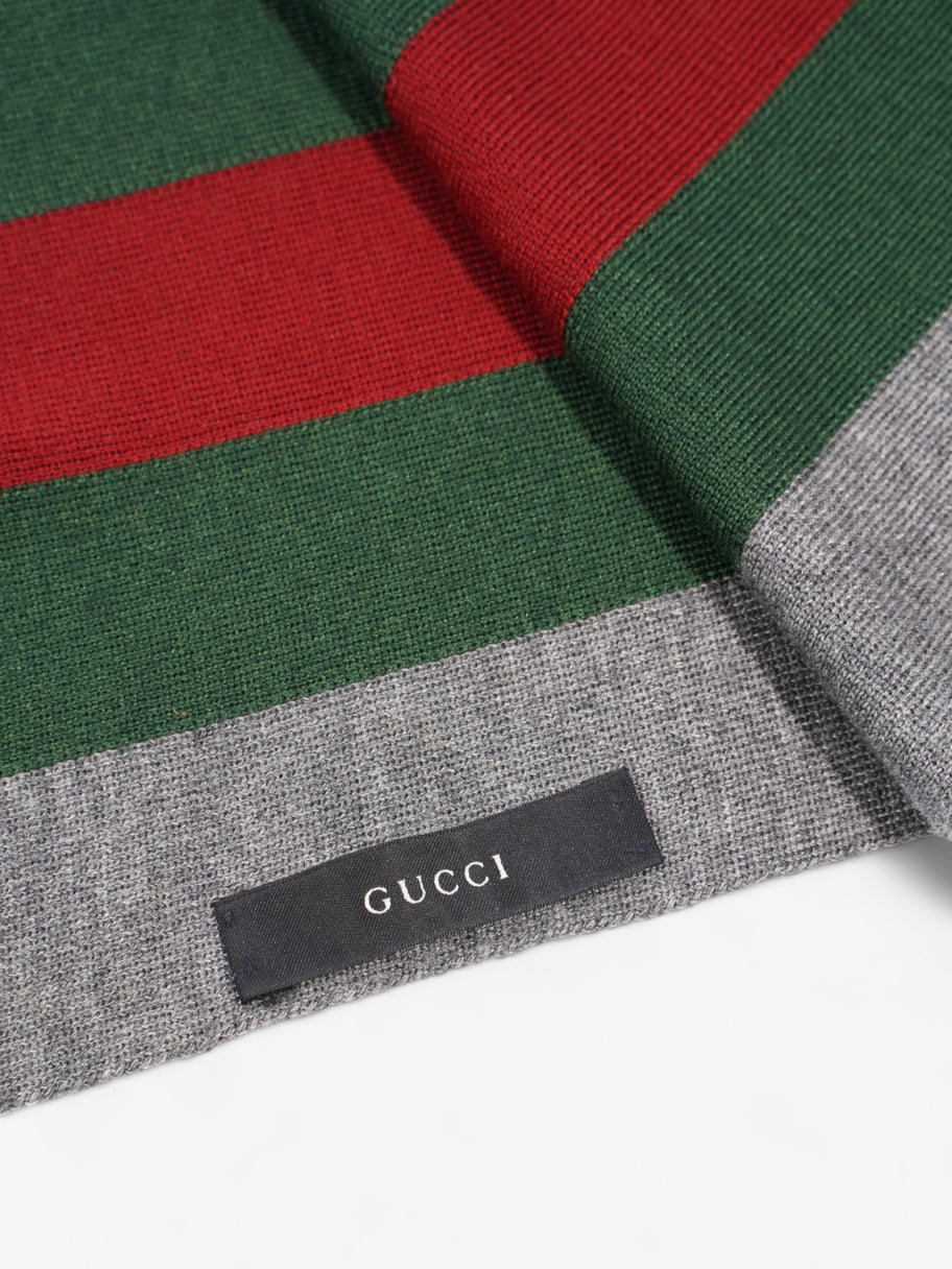 Gucci Classic Stripe Grey / Red / Green Wool Image 2