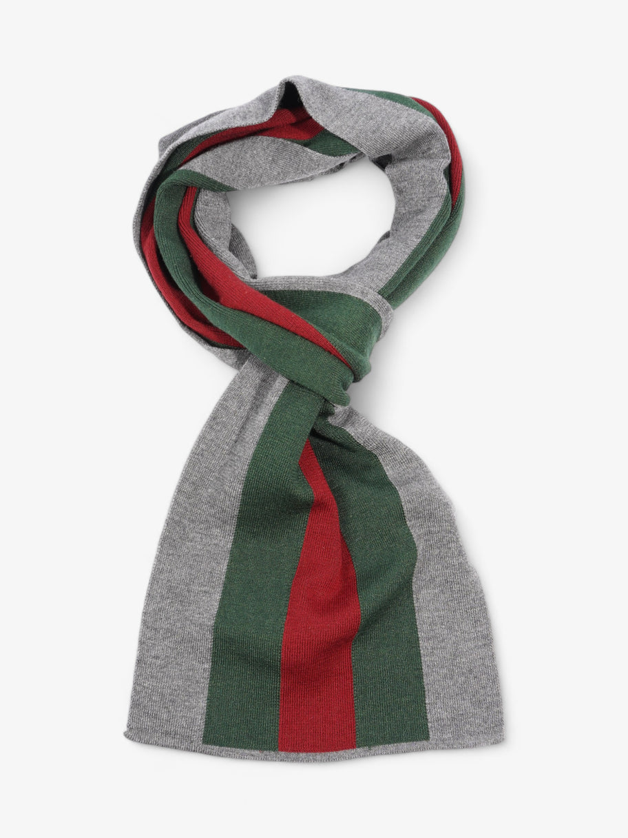 Gucci Classic Stripe Grey / Red / Green Wool Image 3