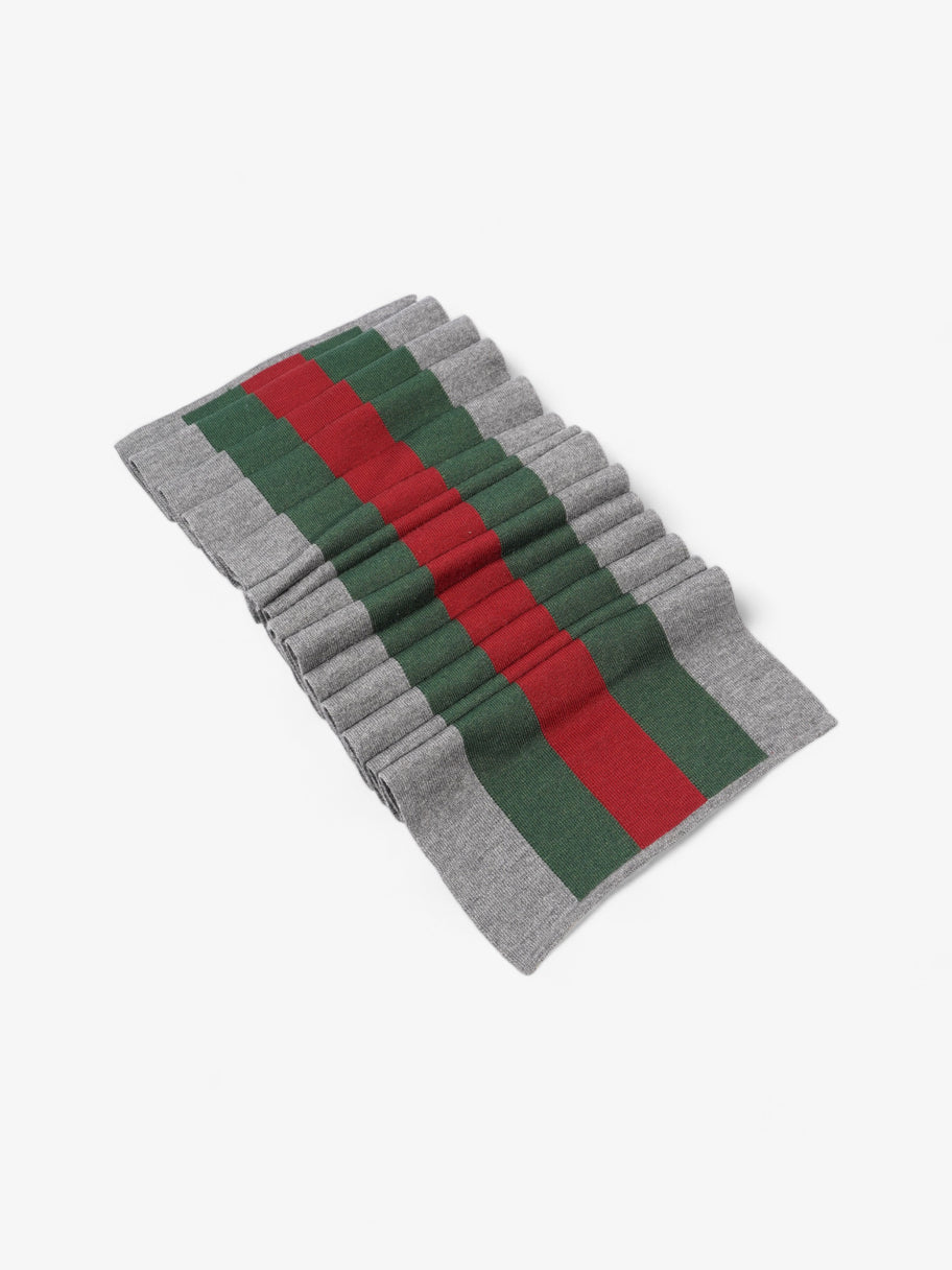 Gucci Classic Stripe Grey / Red / Green Wool Image 4