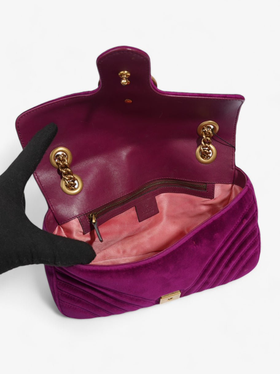 Gucci marmont purple velvet sale