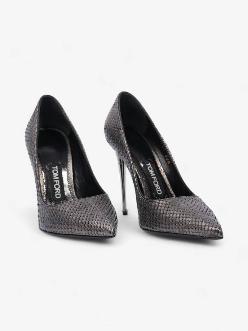  Tom Ford Textured Heels 110mm Python / Gunmetal Python EU 37 UK 4