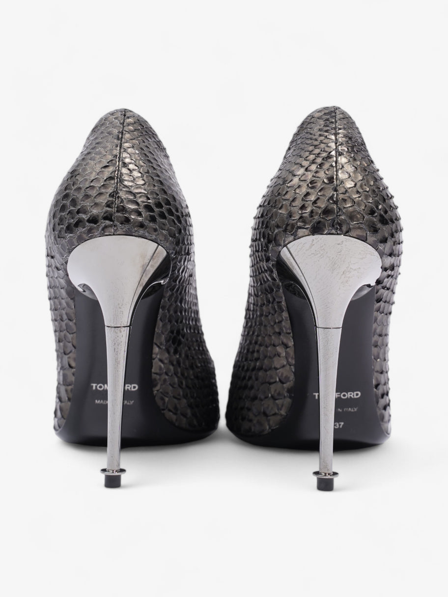 Tom Ford Textured Heels 110mm Python / Gunmetal Python EU 37 UK 4 Image 6