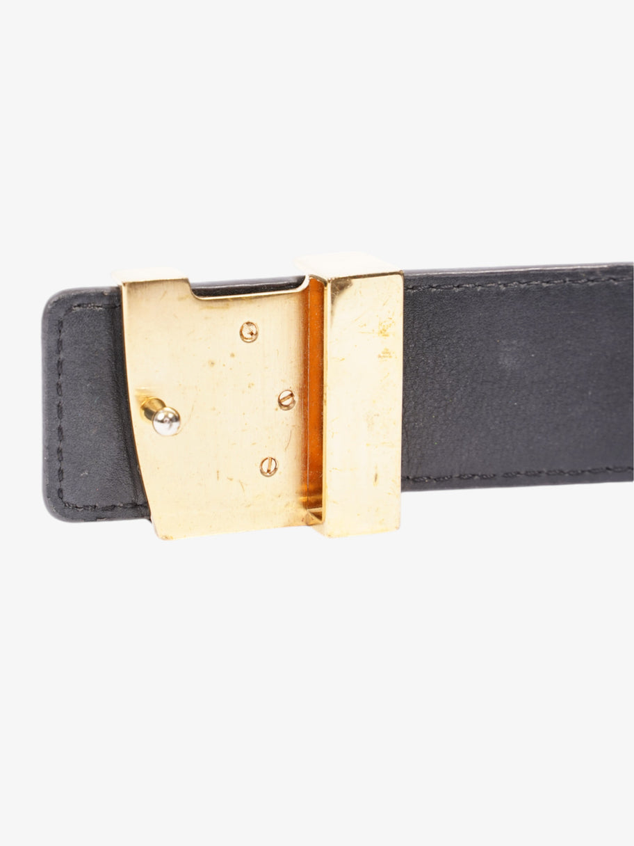 Louis Vuitton LV Initiales Reversible Belt Monogram / Black / Gold Canvas 60cm / 32