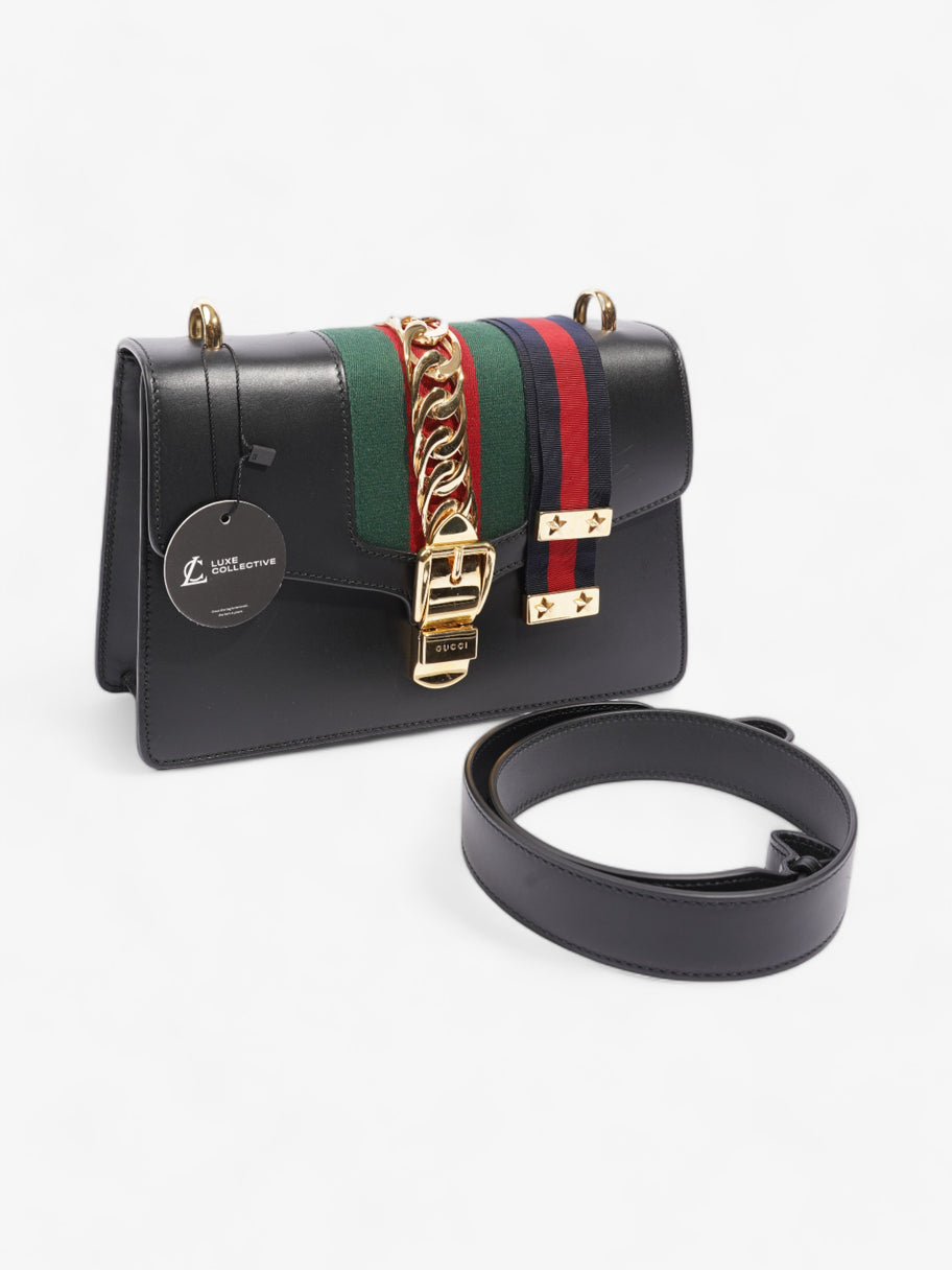 Gucci Sylvie Black / Green / Red Calfskin Leather Small Image 9