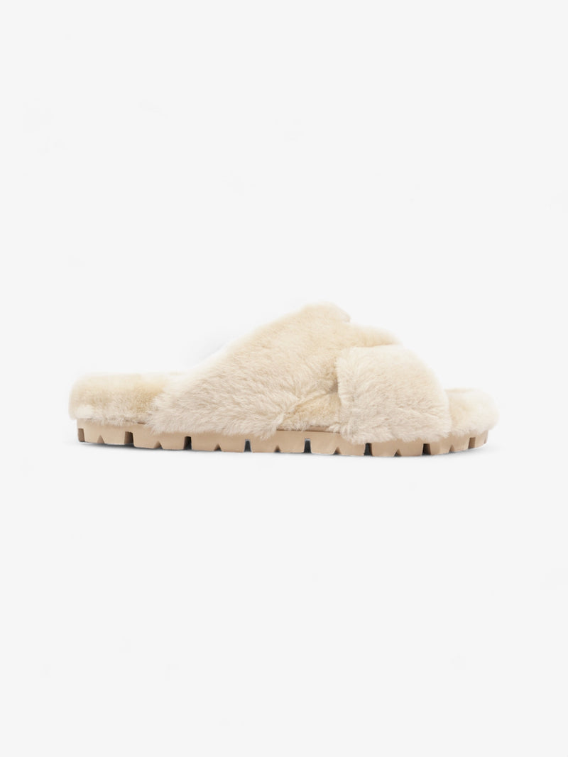  Prada Shearling Sandals Beige Shearling EU 40 UK 7