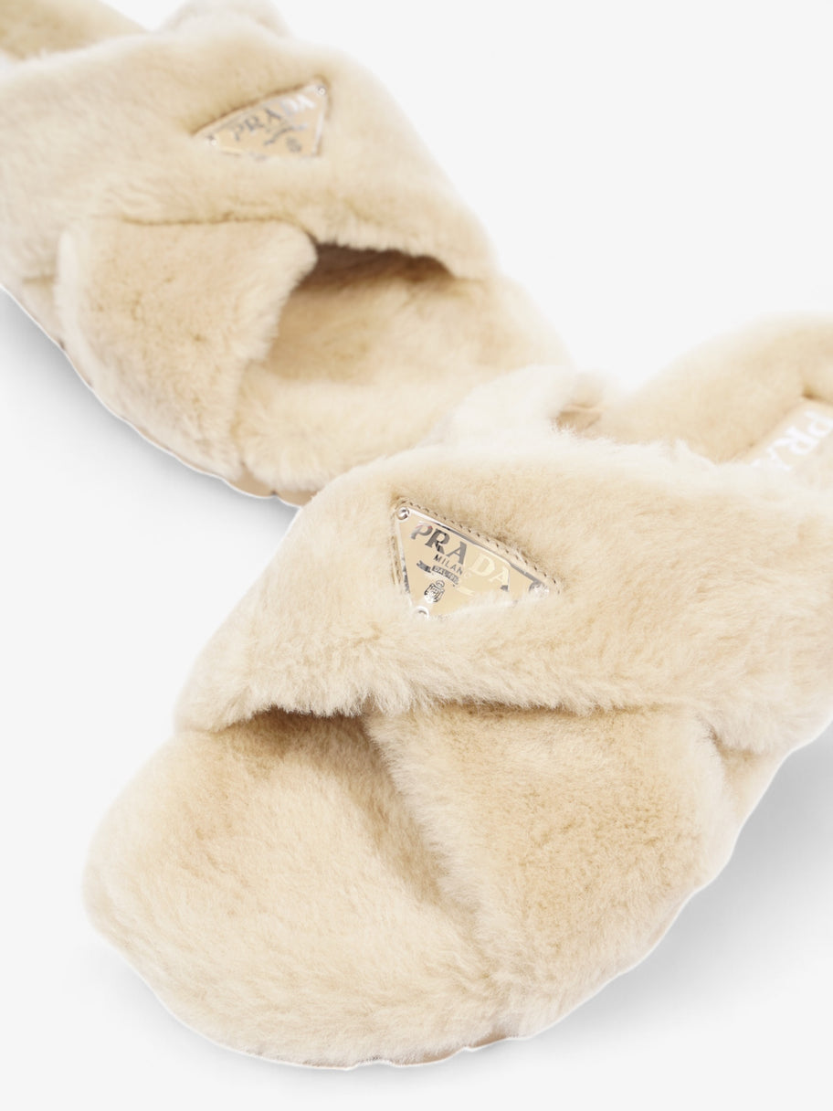 Prada Shearling Sandals Beige Shearling EU 40 UK 7 Image 9