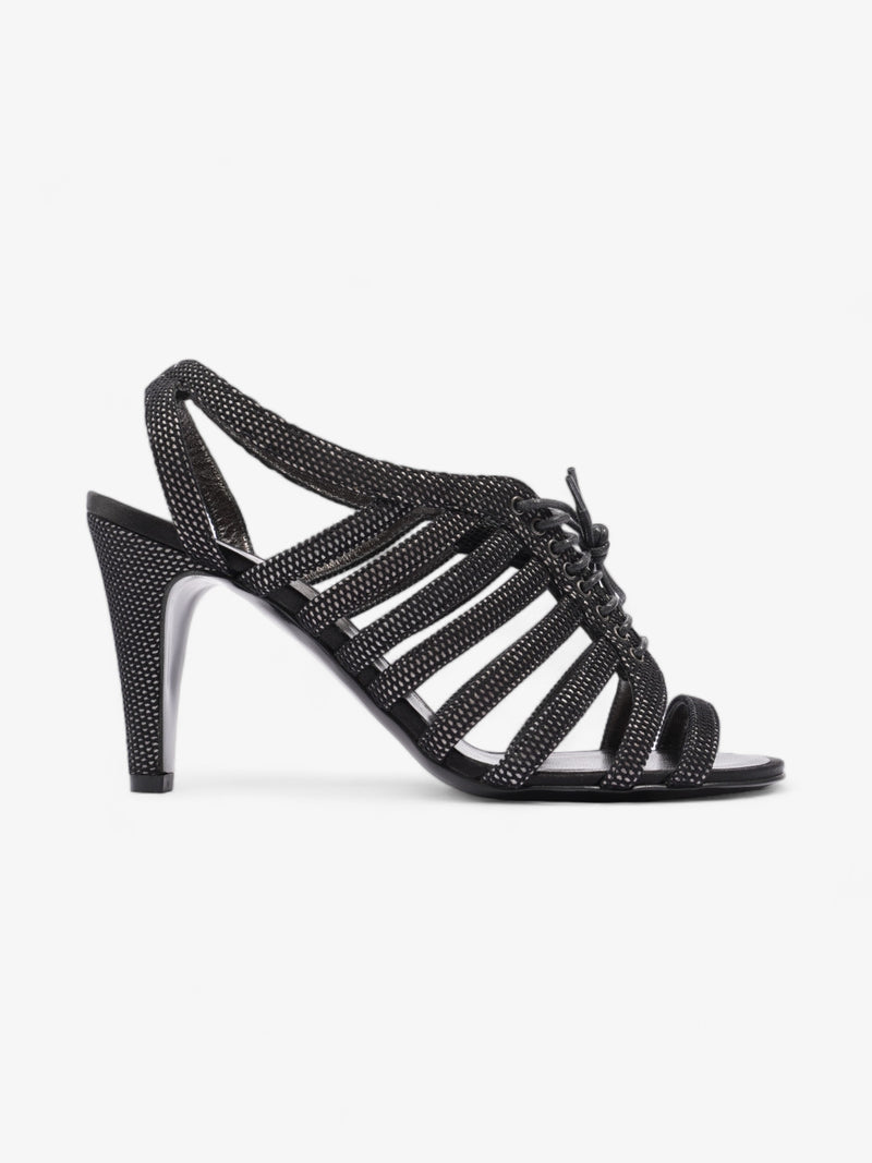  Gladiator Sandals 90mm Black Leather EU 37.5 UK 4.5