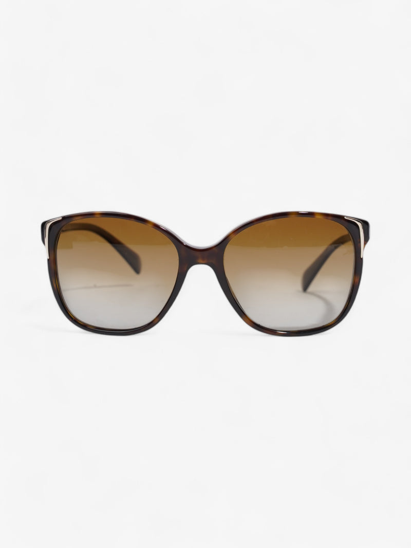  Prada Square Framed Sunglasses Tortoise  / Light Gold Acetate 140mm