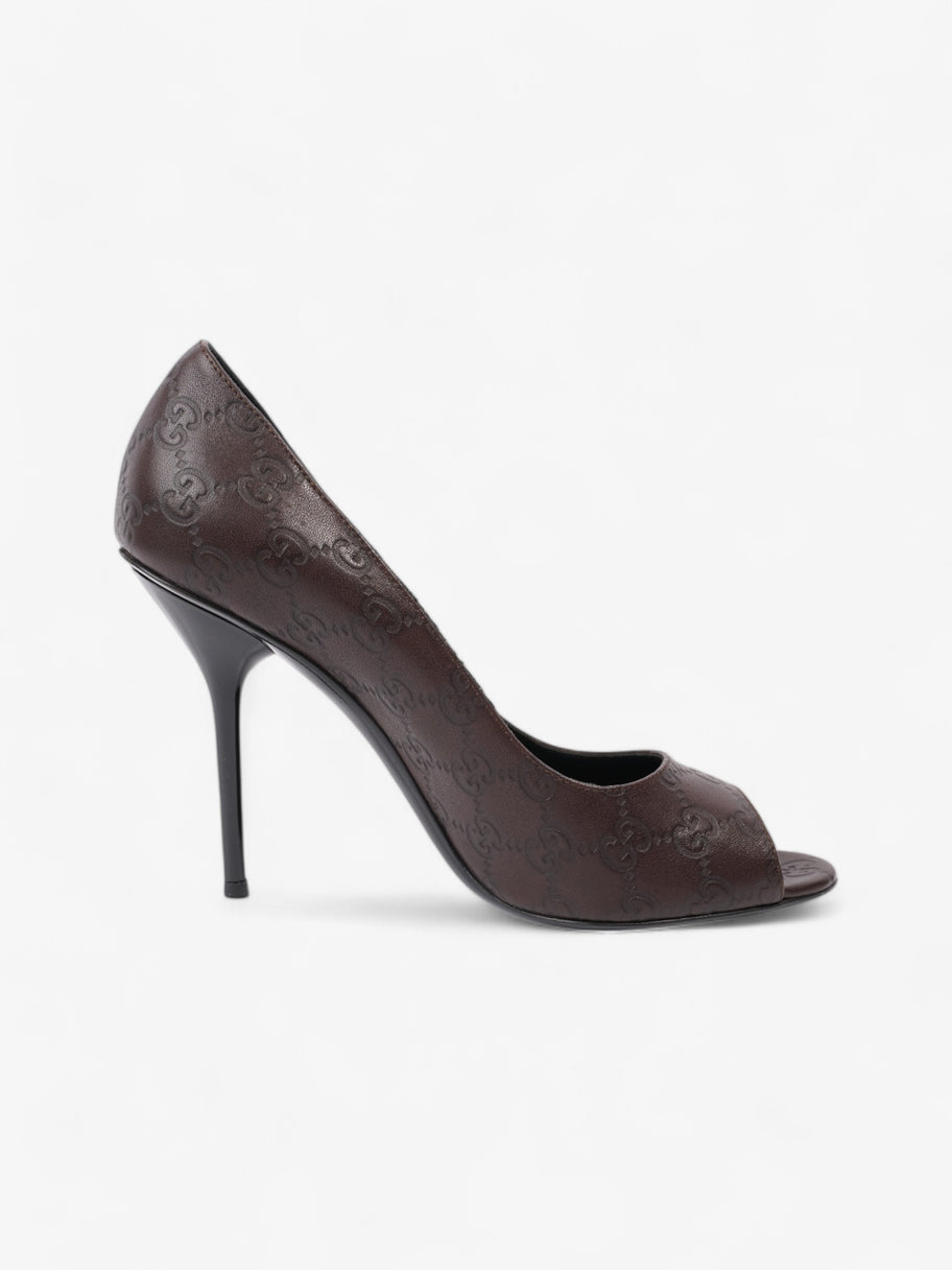 Gucci Guccissima Heels 115mm Chocolate Brown Leather EU 41 UK 8 Image 4