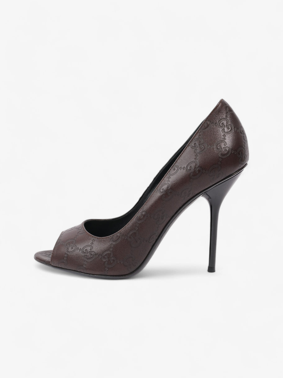 Gucci Guccissima Heels 115mm Chocolate Brown Leather EU 41 UK 8 Image 5