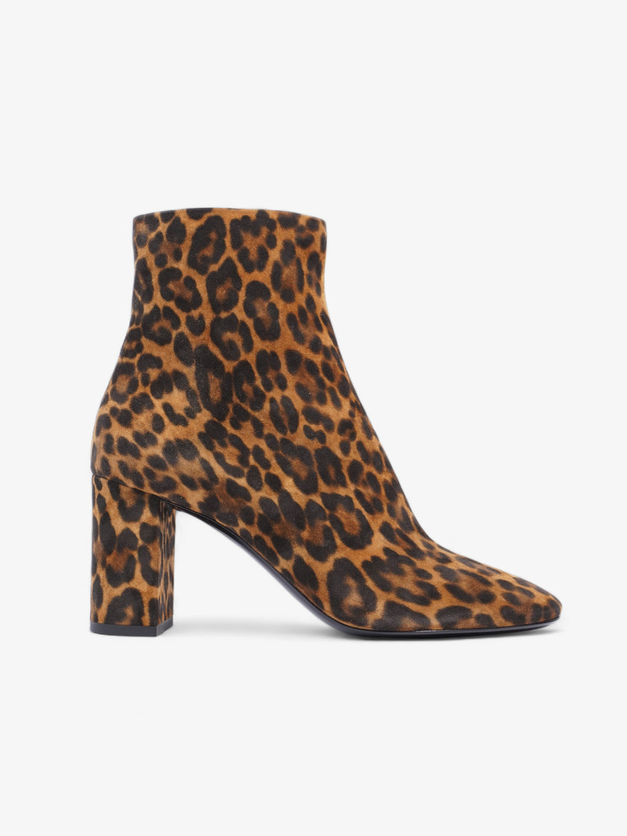 Saint Laurent Lou Ankle Boots 75 Leopard Print Suede EU 39 UK 6 Image 1