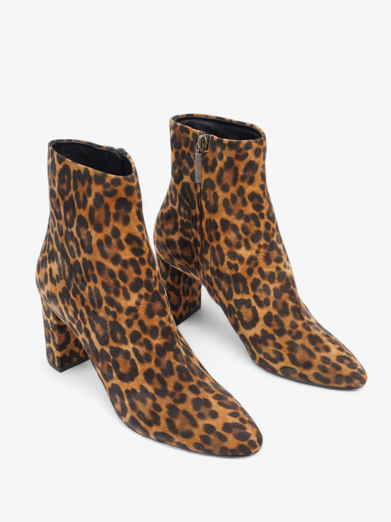  Lou Ankle Boots 75 Leopard Print Suede EU 39 UK 6