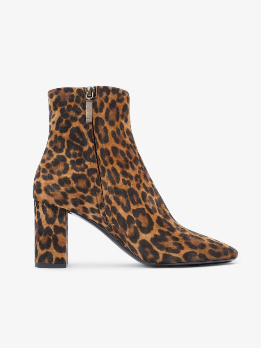 Saint Laurent Lou Ankle Boots 75 Leopard Print Suede EU 39 UK 6 Luxe Collective