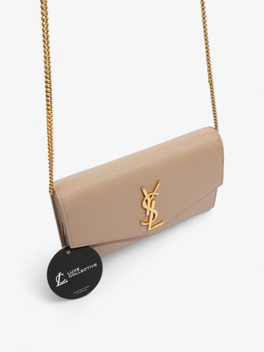 Saint Laurent Uptown Chain Wallet Nude Leather Luxe Collective