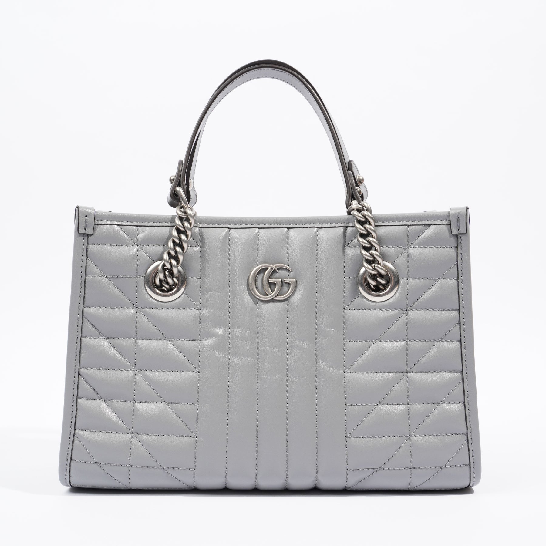 Gucci GG Marmont Tote Bag Grey Leather Small Luxe Collective