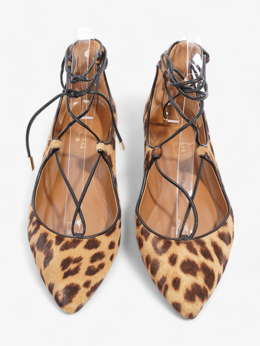 Aquazzura Christy Flat Leopard Print Calf Hair EU 38 UK 5 Image 8