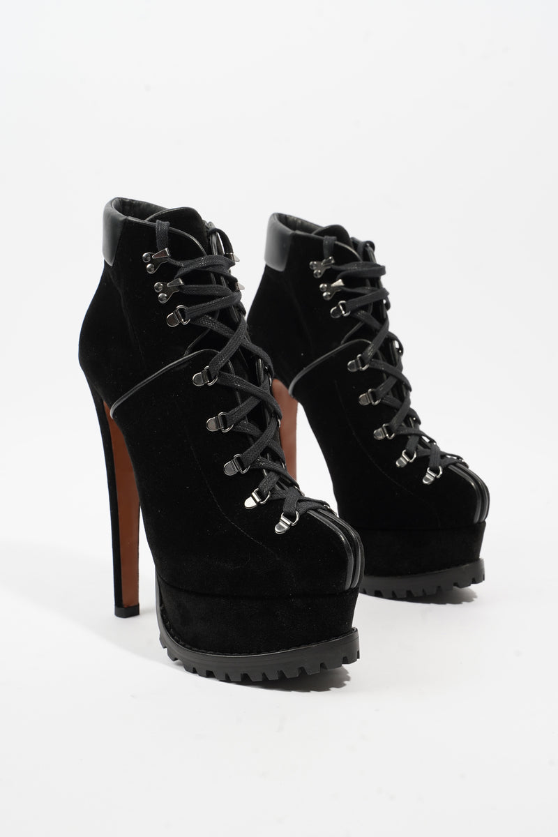  Heel Boot 160 Black Velvet EU 38 UK 5