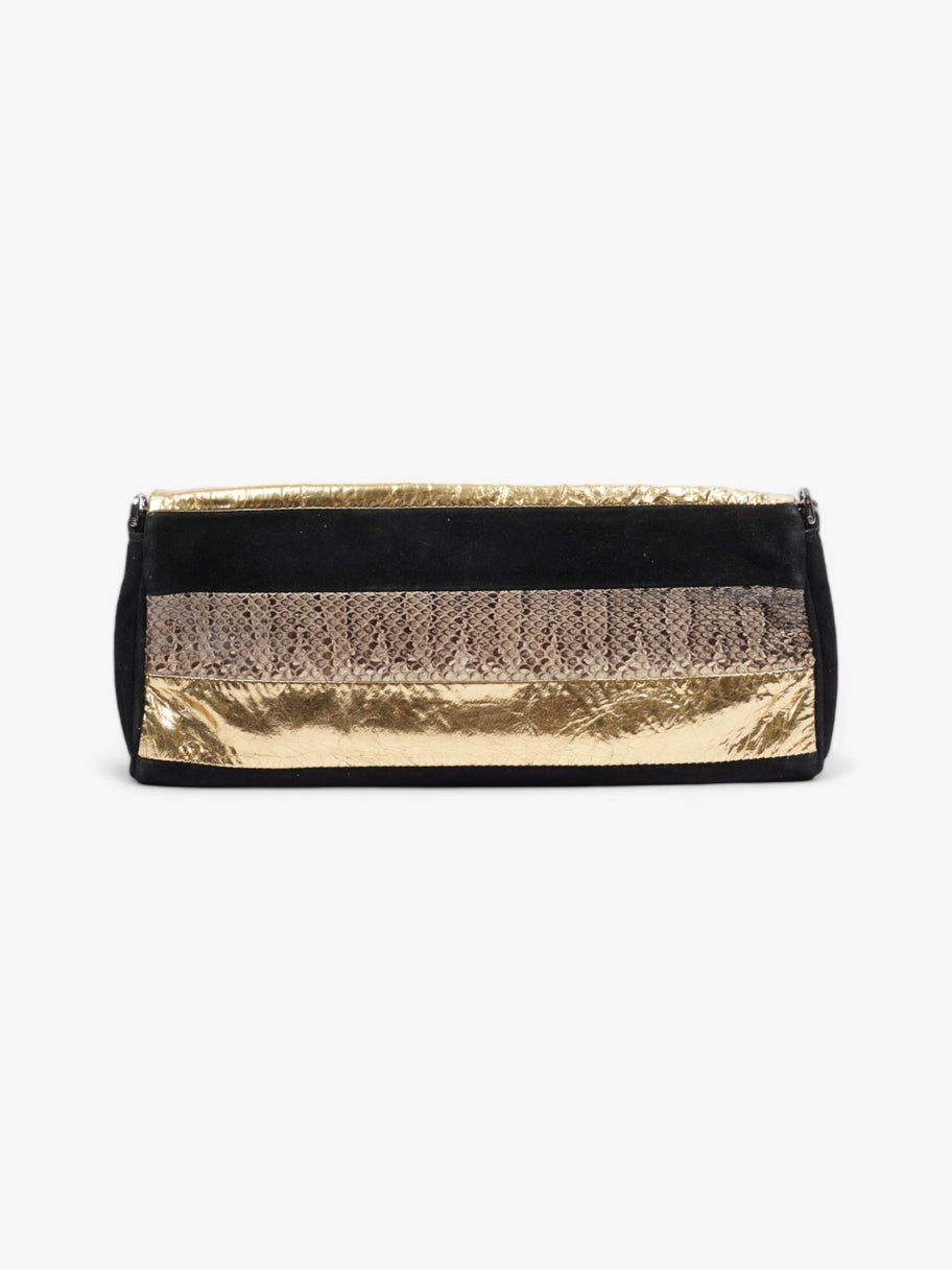 Dolce and Gabbana Clutch Bag With Chain Black / Gold Python Image 5