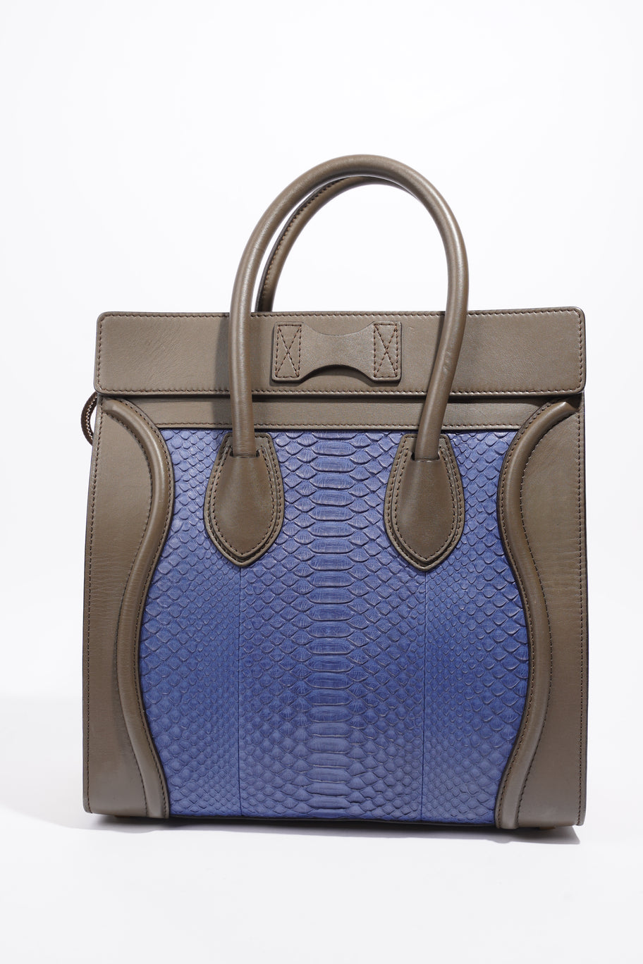 Luggage Bag Blue / Gold Python Image 3