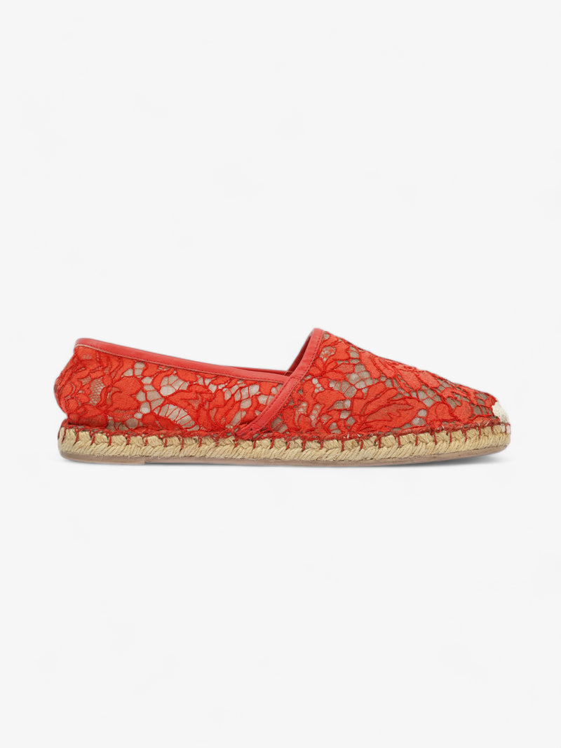  Valentino Lace Espadrille Red Lace EU 41 UK 8