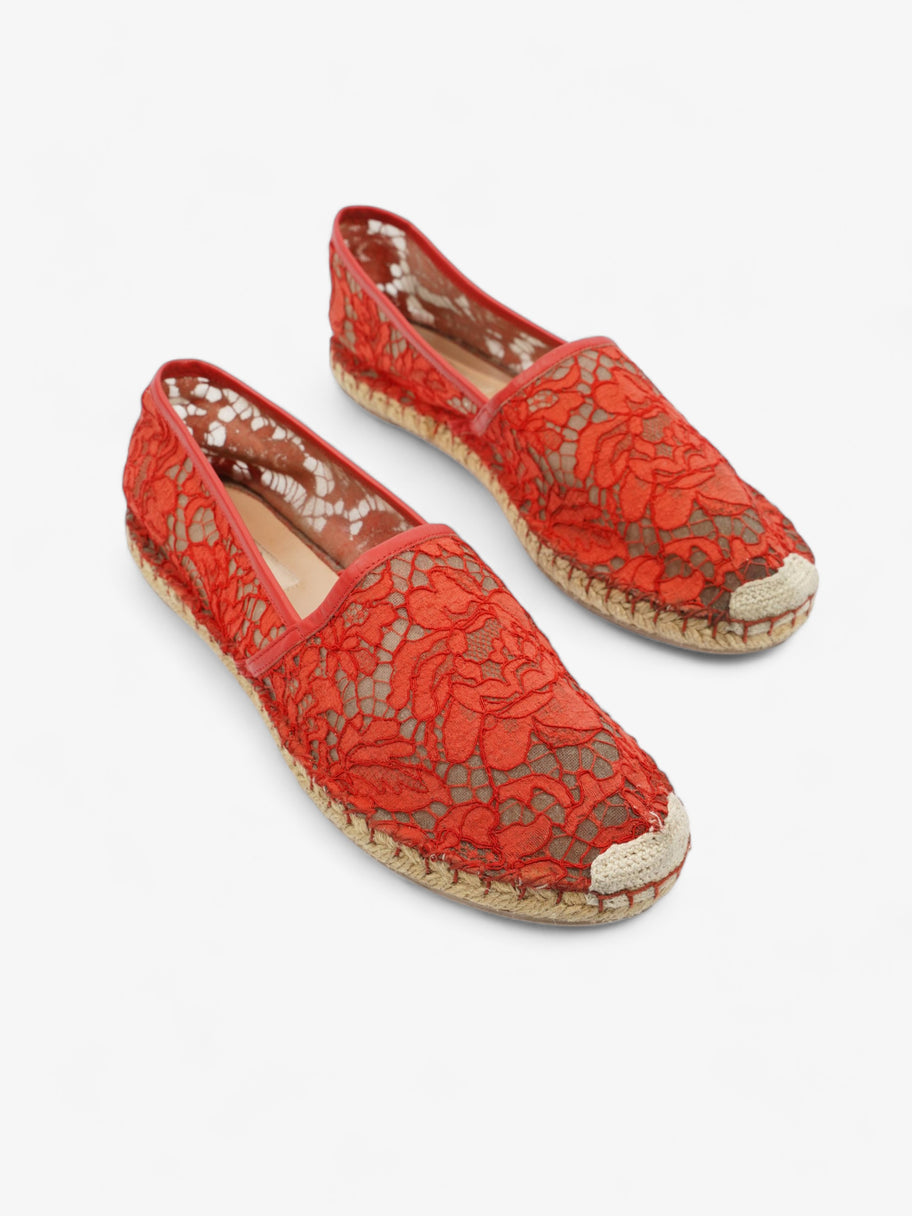 Valentino Lace Espadrille Red Lace EU 41 UK 8 Image 2