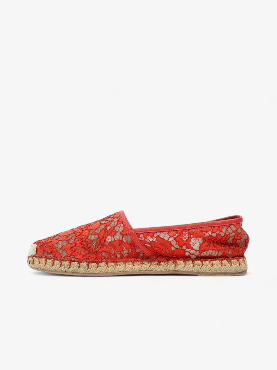 Valentino Lace Espadrille Red Lace EU 41 UK 8 Image 3