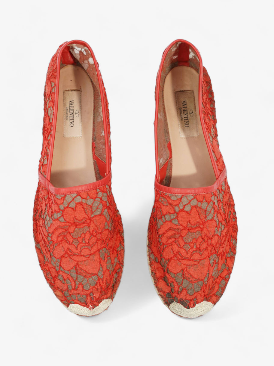 Valentino Lace Espadrille Red Lace EU 41 UK 8 Image 8