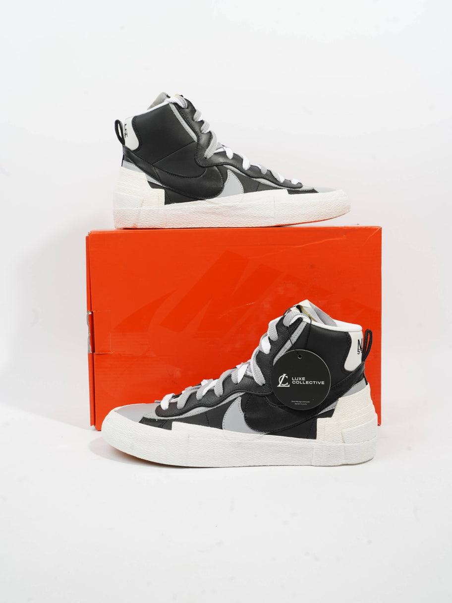 Blazer Mid Sacai Black Grey Black / Wolf Grey / White Leather EU 42.5 UK 8 Image 9