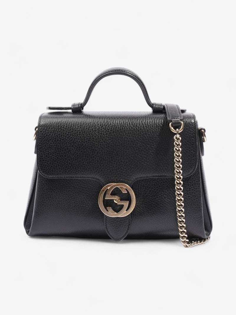  Gucci Interlocking G Shoulder Black Leather