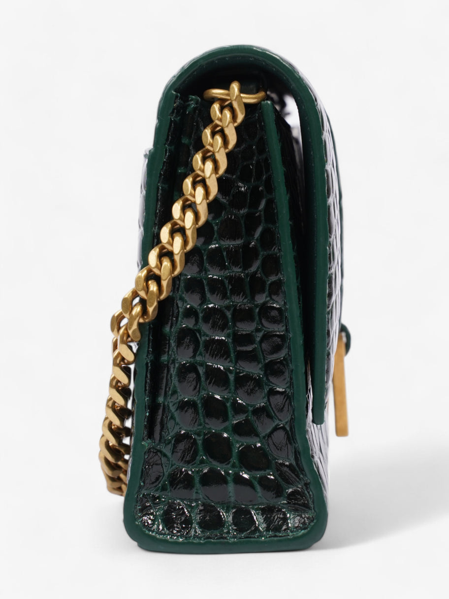 Balenciaga Hourglass Green Embossed Leather Image 5