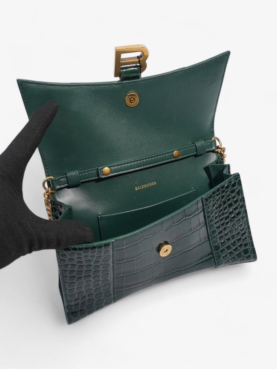 Balenciaga Hourglass Green Embossed Leather Image 7