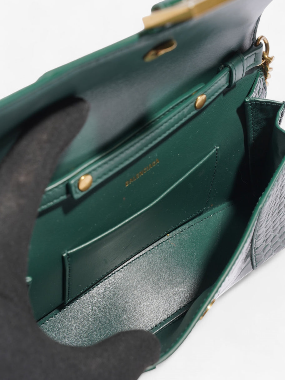 Balenciaga Hourglass Green Embossed Leather Image 8