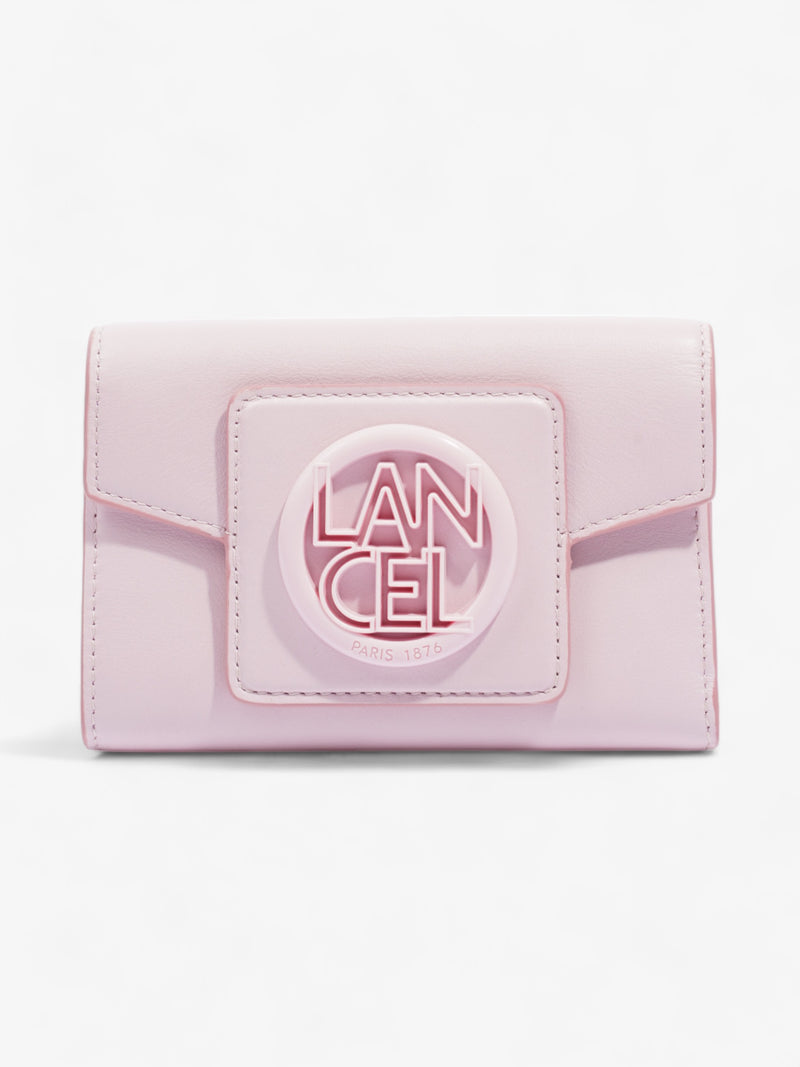  Lancel Roxane Slim Flap Wallet Pink Leather