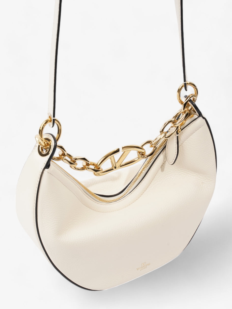 Valentino VLogo Moon Bag Ivory Calfskin Leather Image 7