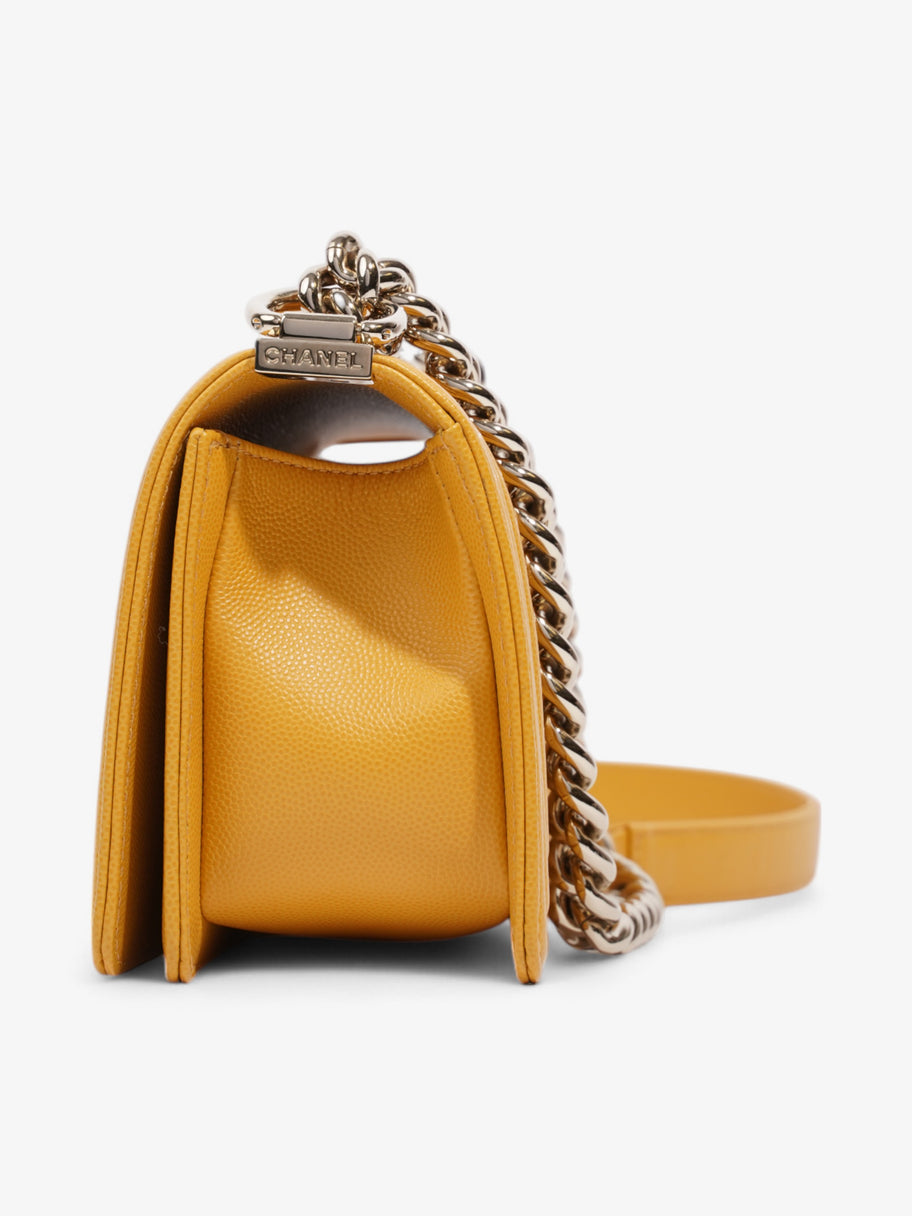 Chanel Boy Bag Mustard Caviar Leather Small Image 3