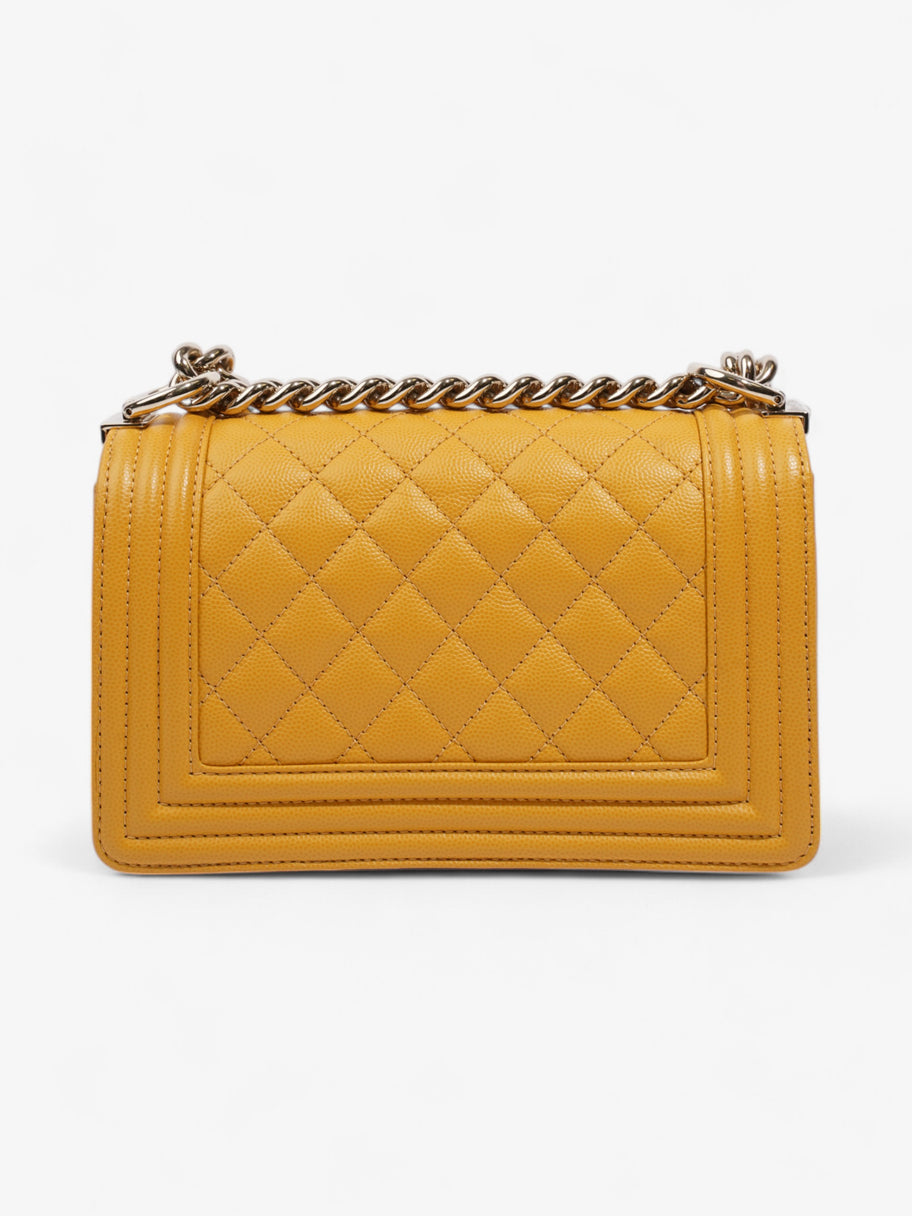 Chanel Boy Bag Mustard Caviar Leather Small Image 4