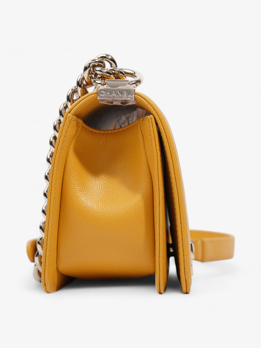 Chanel Boy Bag Mustard Caviar Leather Small Image 5