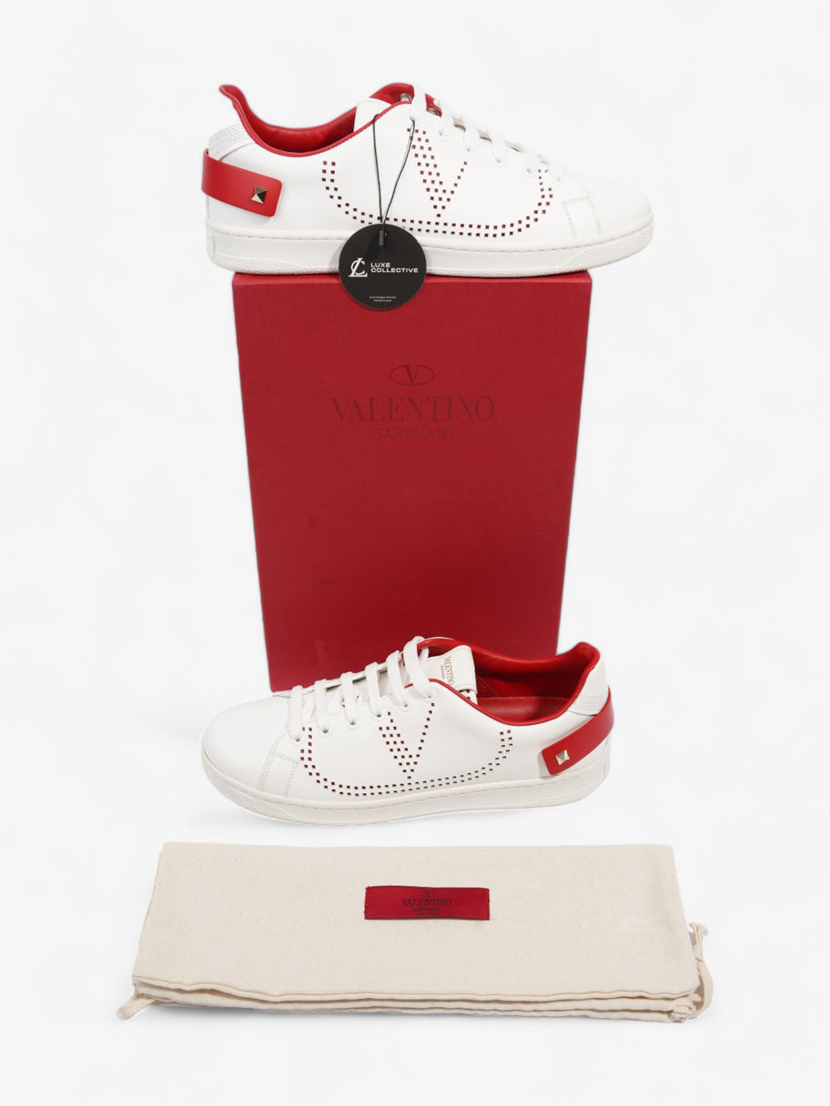 Valentino V Logo Sneakers  White / Red Leather EU 38 UK 5 Image 10