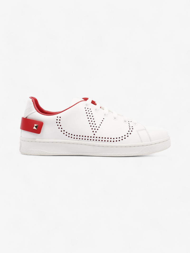  Valentino V Logo Sneakers  White / Red Leather EU 38 UK 5