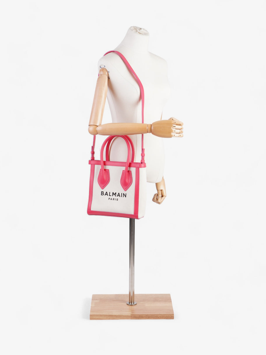 Balmain Shopping Tote Pink / Cream Canvas Image 2