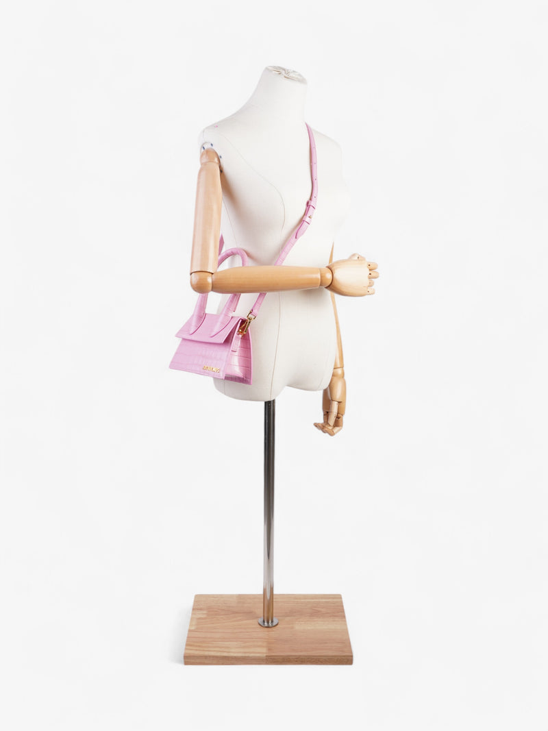  Jacquemus Le Chiquito Moyen Pink Croc Leather