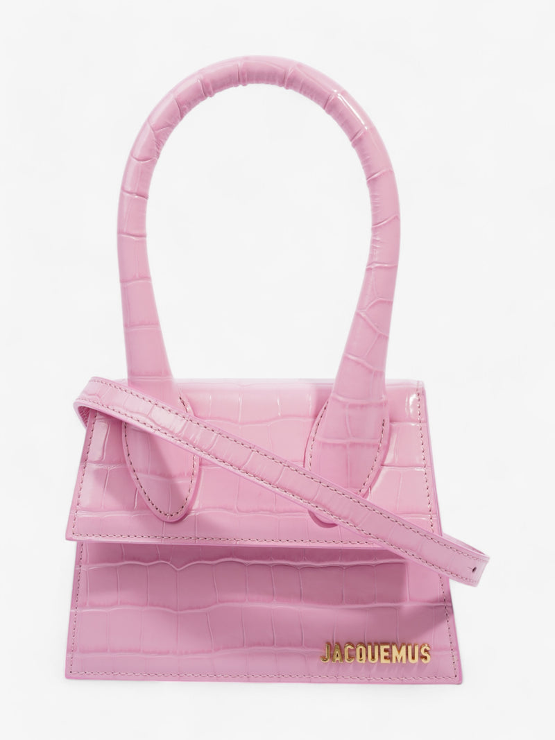  Jacquemus Le Chiquito Moyen Pink Croc Leather