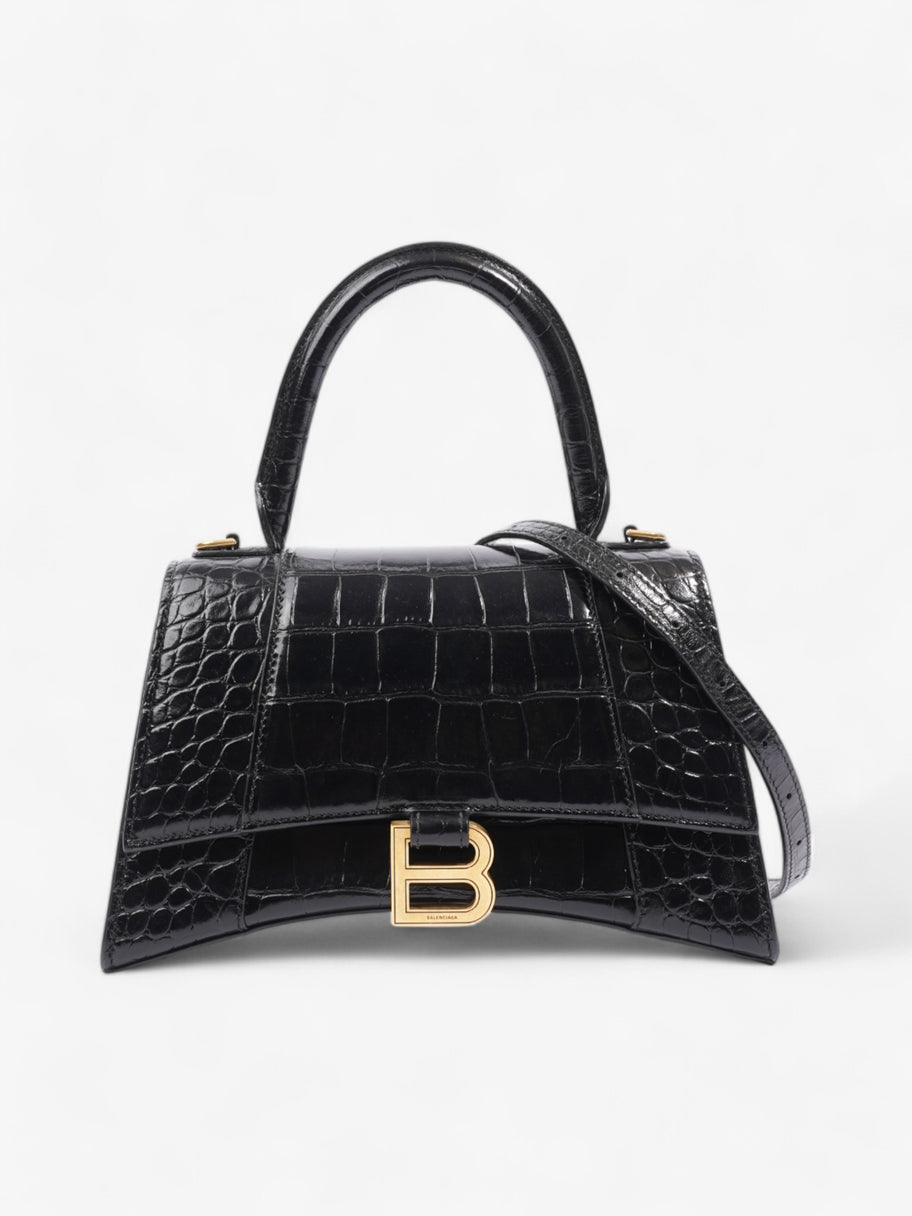 Balenciaga Hourglass Black Embossed Leather Small Image 1