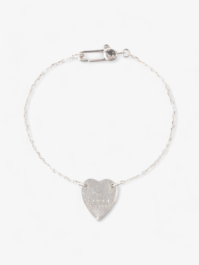  Gucci Heart Tag Bracelet Silver Silver Sterling 17