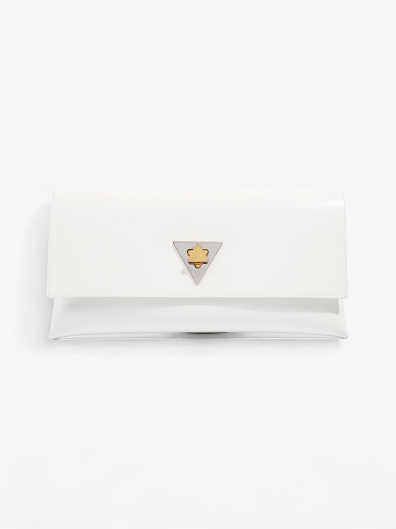  Bottega Veneta Turnlock Wallet White Leather